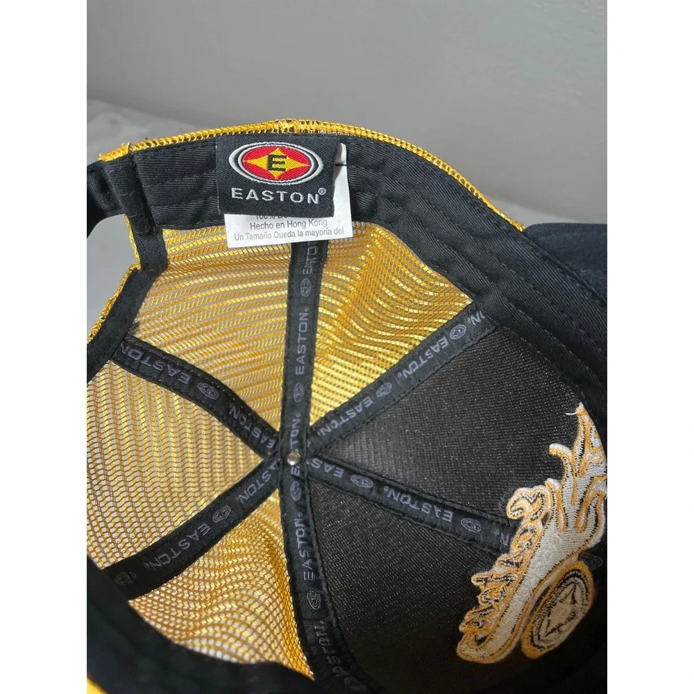 EASTON Hockey Trucker Hat Cap Black Gold Mesh Adjustable One Sz Fits Most Sport